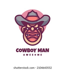 Illustration vector graphic of Head Cowboy, good for logo design