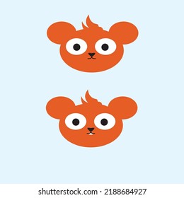illustration vector graphic of head kawaii smile good for logo or simbol