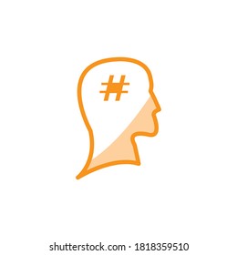 Illustration Vector graphic of head people icon. Fit for mind, think, intelligence, brainstorm etc.