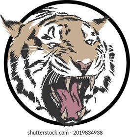 Illustration vector graphic of head tiger fit for t-shirt design or merchandise