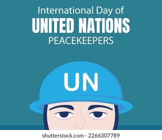 illustration vector graphic of head of a UN soldier, perfect for international day, united nations peacekeepers, celebrate, greeting card, etc.