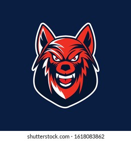 illustration vector graphic of head wolf logo .Perfect for e sport,t shirt,and sport symbol