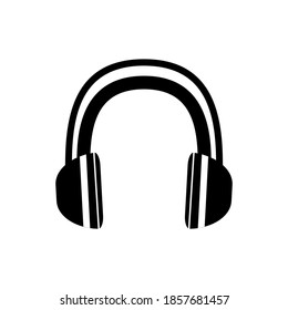 Gráfico vectorial de ilustración del icono de auriculares. Concepto de diseño plano. Perfecto para ícono, afiche, banner, web, etiqueta, signo, símbolo, tarjeta, plantilla, aplicación, etc.