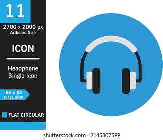 Ilustración vectorial gráfico del icono de auriculares con diseño plano, ilustración de icono coloreado, plano de color plano, icono único. archivo de formato EPS10
