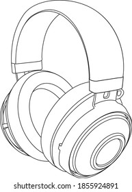 illustration vector graphic of headset sketch. perfec for design, logo etc