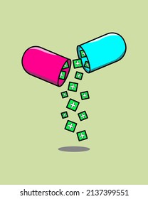 Illustration vector graphic of Healing Capsules