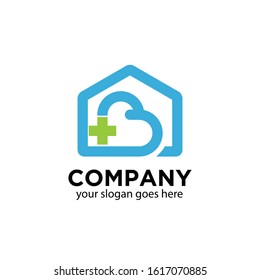 illustration vector graphic of a heart forming a home with green cross isolated in white background
perfect for home healthcare service company
