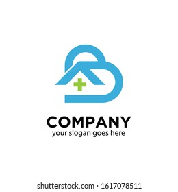 illustration vector graphic of a heart forming letter B and house with green cross isolated in white background
perfect for home healthcare service company