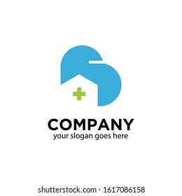 illustration vector graphic of a heart forming letter B with green cross isolated in white background
perfect for home healthcare service company 
