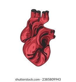 Ilustración vectorial gráfico del icono del corazón con fondo blanco