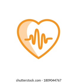 Ilustración Vector gráfico del icono de pulso cardíaco. Apto para cardiograma, saludable, diagnóstico, etc.