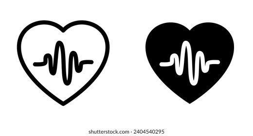 Illustration Vector graphic of heart pulse icon. Fit for cardiogram, healthy, diagnosis etc.