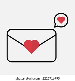 ilustración vectorial de Corazón en un vector de burbuja de voz. perfecto para icono en tu sitio web, aplicación, decoración de elementos.
