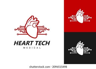 Illustration Vector Graphic of Heart Tech Logo. Perfect to use for Health Sector Company