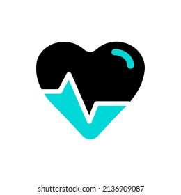 Illustration vector graphic of heartbeat icon. Concept flat design. Perfect for icon, poster, banner, web, label, sign, symbol, logo, card, template, application, etc.