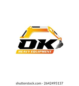 Ilustração vetor gráfico de equipamentos pesados, construção de escavadora, modelo de design de logotipo 
