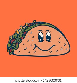 Illustration vector graphic of HELLO BURGER RETRO CARTOON CHARACTER for apparel design merchandise, such as logos on product packaging