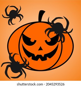 Gráfico vectorial de ilustración de helloween. Ideal para iconos de la fiesta de ayuda, imágenes de volante, banners, etc. Imagen plana simple.