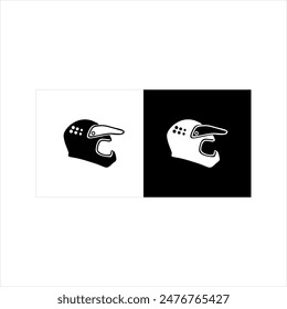 Illustration vector graphic of helmet icon, black and white