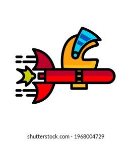 Ilustración vectorial gráfico del cohete de casco. adecuado para describir la tienda de juguetes, aplicaciones de juegos, área de juegos, aplicación, etc.