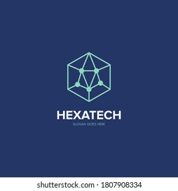 Gráfico vectorial de ilustración del logotipo de la tecnología de hexágono. Perfecto para la compañía tecnológica