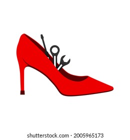 Illustration Vector Graphic of High Heels Repair Logo. Perfect to use for Fashion Company