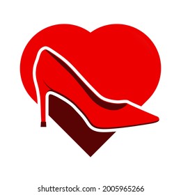 Illustration Vector Graphic of High Heels Love Logo. Perfect to use for Fashion Company