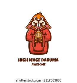 Illustration vector graphic of High mage Daruma, good for Logo design