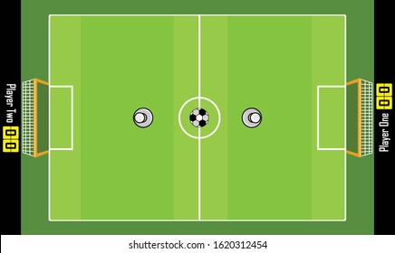 Illustration vector graphic of hockey table game with soccer ball field. Perfect for game developer, etc.