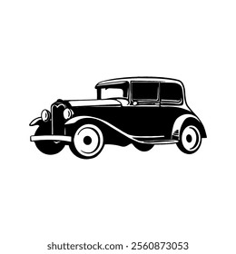 Illustration vector graphic of  HOD ROD VINTAGE CLASSIC CAR DESIGN VECTOR ILLUSTRATION for apparel design merchandise, such as logos on product packaging