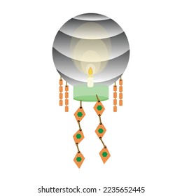 Illustration vector graphic of holiday Lanterns in night. Good for Chinese New Year celebration.