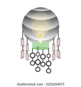 Illustration vector graphic of holiday lanterns with family. Good for Chinese New Year celebration.