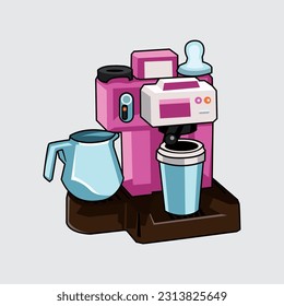 Illustration vector graphic of home coffee machine