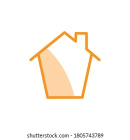 Ilustración Gráfico vectorial del icono del hogar. Apto para la casa, el inmueble, residencial, cabaña, etc.