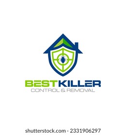 Illustration vector graphic of home pest control and protection company logo design template