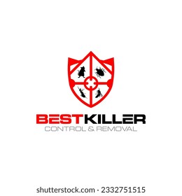 Illustration vector graphic of home pest control and protection company logo design template