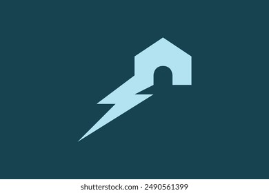 Illustration vector graphic of home and thunderbolt. Good for logo