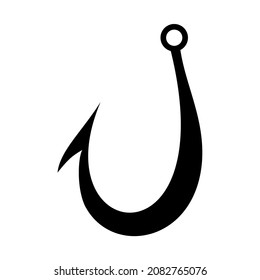 Illustration vector graphic of hook icon. Black. Great for angler logos. Simple flat image. Transparent background