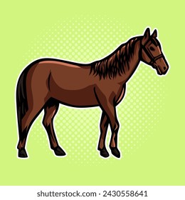 Illustration vector graphic of horse design in pop art style