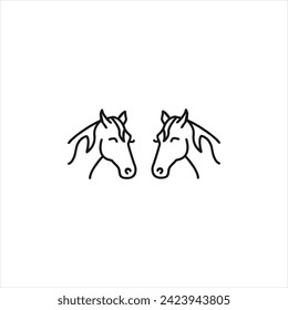 Illustration vector graphic of horse head icon, white background