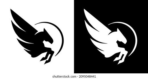 Illustration vector graphic of horse icon. Tribal horse logo. Black and white color. Horse head. Simple flat image
