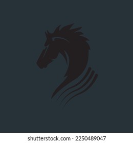 ilustración vectorial gráfico del icono simple del logotipo de caballo.