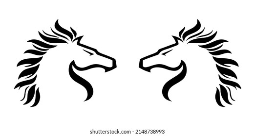 Illustration Vector Graphic of Horses Icon