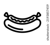 Illustration vector graphic of hot dog with mustard using outline style on a white background. Suitable for restaurant, 
food apps, website projects and more.