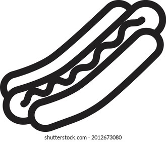 la ilustración del gráfico vectorial del icono de hot dog. Ideal para comidas, cafés o restaurantes.