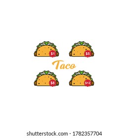 Illustration Vector Graphic of Hot and Tacos Price List. Perfect to use for Food Business