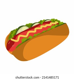 gráfico vectorial de ilustración para hotdog