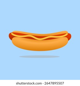Illustration vector graphic of hotdog isolated on blue background.