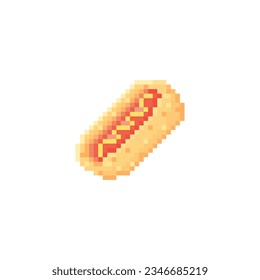 Gráfico vectorial de ilustración de hotdog en estilo de arte de píxeles