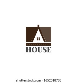 ilustración vectorial gráfico del antiguo edificio marrón casa con el logotipo de la carretera plantilla vectorial perfecto para agencia de propiedad, agencia de residencia, mobiliario, estudio etc